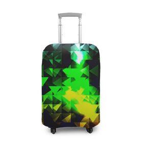 Чехол для чемодана 3D с принтом Сrystal в Кировске, 86% полиэфир, 14% спандекс | двустороннее нанесение принта, прорези для ручек и колес | green | абстракции | гранж | мозаика | стекло | текстуры