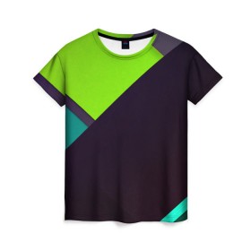 Женская футболка 3D с принтом Метрика в Кировске, 100% полиэфир ( синтетическое хлопкоподобное полотно) | прямой крой, круглый вырез горловины, длина до линии бедер | green | линии | плетение | полосы | прикольные | текстуры