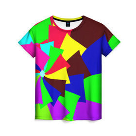 Женская футболка 3D с принтом Moment в Кировске, 100% полиэфир ( синтетическое хлопкоподобное полотно) | прямой крой, круглый вырез горловины, длина до линии бедер | краски | пятна | цветные