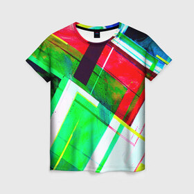 Женская футболка 3D с принтом Geometrical в Кировске, 100% полиэфир ( синтетическое хлопкоподобное полотно) | прямой крой, круглый вырез горловины, длина до линии бедер | geometrical | геометрия | кубики | прикольные | текстуры