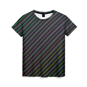 Женская футболка 3D с принтом Полосы в Кировске, 100% полиэфир ( синтетическое хлопкоподобное полотно) | прямой крой, круглый вырез горловины, длина до линии бедер | red | линии | плетение | полосы | прикольные | текстуры