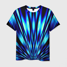 Мужская футболка 3D с принтом Лучи в Кировске, 100% полиэфир | прямой крой, круглый вырез горловины, длина до линии бедер | абстракт | абстракции | волны | лучи | прикольные | текстуры