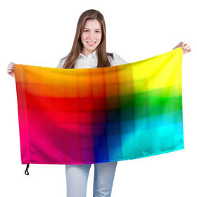 Флаг 3D с принтом Кубики в Кировске, 100% полиэстер | плотность ткани — 95 г/м2, размер — 67 х 109 см. Принт наносится с одной стороны | градиент | разноцветный | цвета | яркий