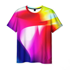 Мужская футболка 3D с принтом Радужный в Кировске, 100% полиэфир | прямой крой, круглый вырез горловины, длина до линии бедер | абстракт | абстракции | иллюзия | прикольные | текстуры