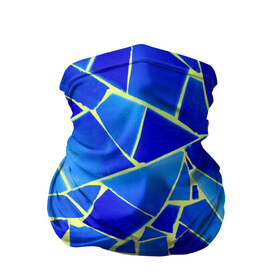Бандана-труба 3D с принтом Мозаика в Кировске, 100% полиэстер, ткань с особыми свойствами — Activecool | плотность 150‒180 г/м2; хорошо тянется, но сохраняет форму | осколки | синий | стекло