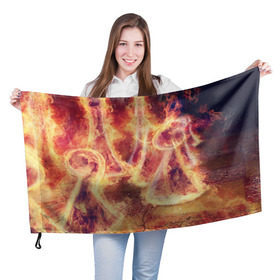 Флаг 3D с принтом Фигуры из пламени в Кировске, 100% полиэстер | плотность ткани — 95 г/м2, размер — 67 х 109 см. Принт наносится с одной стороны | пламя