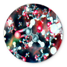 Коврик круглый с принтом Молекулы в Кировске, резина и полиэстер | круглая форма, изображение наносится на всю лицевую часть | арт | мидицина | молекулы | нервы | тромбы | фантастика