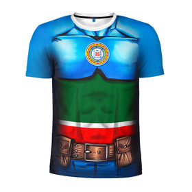 Мужская футболка 3D спортивная с принтом Капитан Чечня в Кировске, 100% полиэстер с улучшенными характеристиками | приталенный силуэт, круглая горловина, широкие плечи, сужается к линии бедра | 95 | капитан | супергерой | флаг | чеченец
