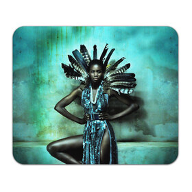 Коврик прямоугольный с принтом Африканская девушка в Кировске, натуральный каучук | размер 230 х 185 мм; запечатка лицевой стороны | Тематика изображения на принте: африка | африканская девушка | в перьях | модель | перья