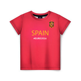 Детская футболка 3D с принтом Сборная Испании 2016 в Кировске, 100% гипоаллергенный полиэфир | прямой крой, круглый вырез горловины, длина до линии бедер, чуть спущенное плечо, ткань немного тянется | euro2016 | spain | испания