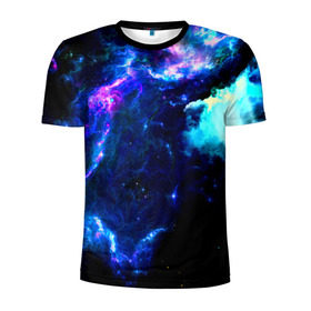 Мужская футболка 3D спортивная с принтом Космос в Кировске, 100% полиэстер с улучшенными характеристиками | приталенный силуэт, круглая горловина, широкие плечи, сужается к линии бедра | вселенная | звезды | космос