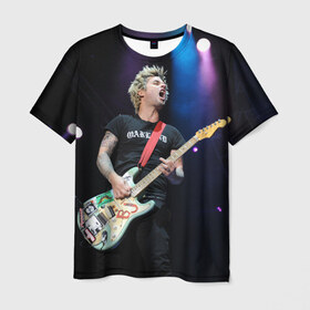 Мужская футболка 3D с принтом Green Day в Кировске, 100% полиэфир | прямой крой, круглый вырез горловины, длина до линии бедер | green day | грин дей | зеленый