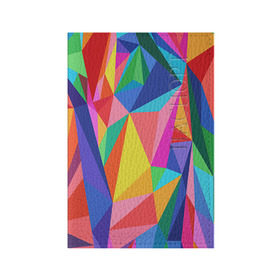Обложка для паспорта матовая кожа с принтом Радуга в Кировске, натуральная матовая кожа | размер 19,3 х 13,7 см; прозрачные пластиковые крепления | Тематика изображения на принте: polygonal | многоугольник | полигональный | разноцветный