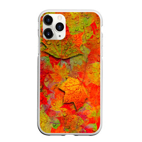 Чехол для iPhone 11 Pro матовый с принтом Лист клёна в Кировске, Силикон |  | дождь | листопад | осень