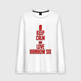 Мужской лонгслив хлопок с принтом Keep calm and love Rainbow Six в Кировске, 100% хлопок |  | 