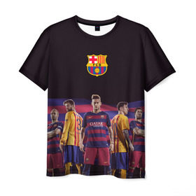 Мужская футболка 3D с принтом ФК Барселона в Кировске, 100% полиэфир | прямой крой, круглый вырез горловины, длина до линии бедер | евро 2016
barca barcelona | иньеста | месси | неймар | пике | суарез