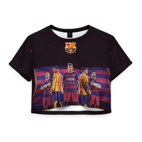 Женская футболка 3D укороченная с принтом ФК Барселона в Кировске, 100% полиэстер | круглая горловина, длина футболки до линии талии, рукава с отворотами | евро 2016
barca barcelona | иньеста | месси | неймар | пике | суарез