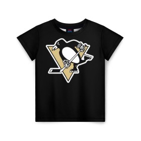 Детская футболка 3D с принтом Pittsburgh Penguins Malkin в Кировске, 100% гипоаллергенный полиэфир | прямой крой, круглый вырез горловины, длина до линии бедер, чуть спущенное плечо, ткань немного тянется | malkin | pittsburgh penguins | малкин
