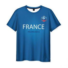 Мужская футболка 3D с принтом Сборная Франции 2016 в Кировске, 100% полиэфир | прямой крой, круглый вырез горловины, длина до линии бедер | euro2016 | france | футбол