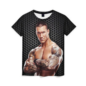 Женская футболка 3D с принтом Randy Orton в Кировске, 100% полиэфир ( синтетическое хлопкоподобное полотно) | прямой крой, круглый вырез горловины, длина до линии бедер | randy orton | wwe | рестлинг | чемпион мира