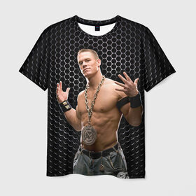 Мужская футболка 3D с принтом John Cena в Кировске, 100% полиэфир | прямой крой, круглый вырез горловины, длина до линии бедер | john cena | wwe чемпион | джон сина