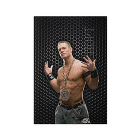 Обложка для паспорта матовая кожа с принтом John Cena в Кировске, натуральная матовая кожа | размер 19,3 х 13,7 см; прозрачные пластиковые крепления | john cena | wwe чемпион | джон сина