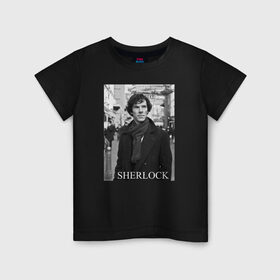 Детская футболка хлопок с принтом SHERLOCK 2 в Кировске, 100% хлопок | круглый вырез горловины, полуприлегающий силуэт, длина до линии бедер | Тематика изображения на принте: sherlock | шерлок | шерлок холмс