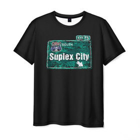 Мужская футболка 3D с принтом Suplex city в Кировске, 100% полиэфир | прямой крой, круглый вырез горловины, длина до линии бедер | fear | fury | wwe | рестлер
