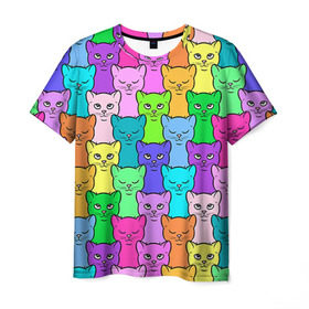 Мужская футболка 3D с принтом Котятушки в Кировске, 100% полиэфир | прямой крой, круглый вырез горловины, длина до линии бедер | кот | котенок | котик | кошечка | кошка | мем | независимая | сильная