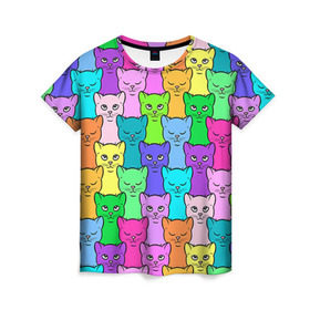 Женская футболка 3D с принтом Котятушки в Кировске, 100% полиэфир ( синтетическое хлопкоподобное полотно) | прямой крой, круглый вырез горловины, длина до линии бедер | кот | котенок | котик | кошечка | кошка | мем | независимая | сильная