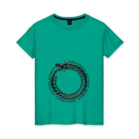 Женская футболка хлопок с принтом Понять рекурсию в Кировске, 100% хлопок | прямой крой, круглый вырез горловины, длина до линии бедер, слегка спущенное плечо | дракон | змея | программирование | рекурсия
