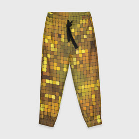 Детские брюки 3D с принтом Gold style в Кировске, 100% полиэстер | манжеты по низу, эластичный пояс регулируется шнурком, по бокам два кармана без застежек, внутренняя часть кармана из мелкой сетки | блекс | золото | квадрат | клубы | текстуры