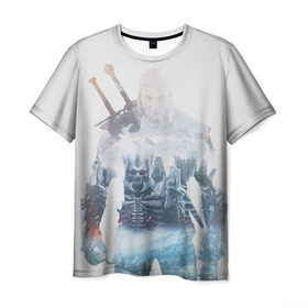 Мужская футболка 3D с принтом Геральт Охота в Кировске, 100% полиэфир | прямой крой, круглый вырез горловины, длина до линии бедер | gerald | wild hunt | witcher | ведьмак | геральд | дикая охота