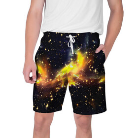 Мужские шорты 3D с принтом Звезды в Кировске,  полиэстер 100% | прямой крой, два кармана без застежек по бокам. Мягкая трикотажная резинка на поясе, внутри которой широкие завязки. Длина чуть выше колен | nebula | вселенная | звезды | туманность