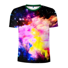 Мужская футболка 3D спортивная с принтом Космос в Кировске, 100% полиэстер с улучшенными характеристиками | приталенный силуэт, круглая горловина, широкие плечи, сужается к линии бедра | вселенная | галактика | звезды