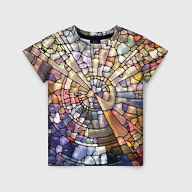 Детская футболка 3D с принтом Прикольная мозаика в Кировске, 100% гипоаллергенный полиэфир | прямой крой, круглый вырез горловины, длина до линии бедер, чуть спущенное плечо, ткань немного тянется | арт | дизайн | искусство | композиция | краски | мозаика | пазл | цветные камешки