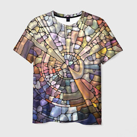 Мужская футболка 3D с принтом Прикольная мозаика в Кировске, 100% полиэфир | прямой крой, круглый вырез горловины, длина до линии бедер | арт | дизайн | искусство | композиция | краски | мозаика | пазл | цветные камешки