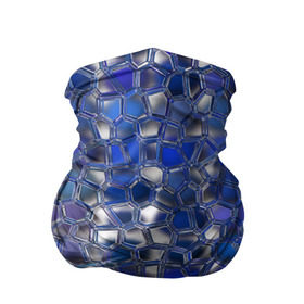Бандана-труба 3D с принтом Синяя мозаика в Кировске, 100% полиэстер, ткань с особыми свойствами — Activecool | плотность 150‒180 г/м2; хорошо тянется, но сохраняет форму | дизайн | искусство | композиция | мозаика | стёклышки | цветные камешки