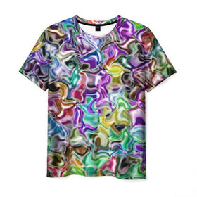 Мужская футболка 3D с принтом Цветное безумие в Кировске, 100% полиэфир | прямой крой, круглый вырез горловины, длина до линии бедер | арт | дизайн | искусство | краски | мозаика | палитра | радуга | разные цвета | текстура | цветное безумие