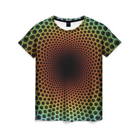Женская футболка 3D с принтом Погружение в бездну в Кировске, 100% полиэфир ( синтетическое хлопкоподобное полотно) | прямой крой, круглый вырез горловины, длина до линии бедер | гипноз | движение | обман зрения | оптическая иллюзия | погружение | текстура | фокус