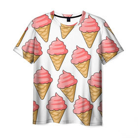 Мужская футболка 3D с принтом Мороженки в Кировске, 100% полиэфир | прямой крой, круглый вырез горловины, длина до линии бедер | девушкам | мороженка | мороженое | сладкая