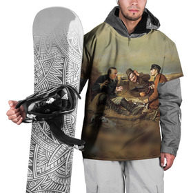 Накидка на куртку 3D с принтом Охотники в Кировске, 100% полиэстер |  | капкан | оружие | охотник | охотники на привале | природа | рассвет | рога | ружье | трофей | туризм | чучело