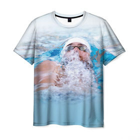 Мужская футболка 3D с принтом Michael Phelps в Кировске, 100% полиэфир | прямой крой, круглый вырез горловины, длина до линии бедер | 
