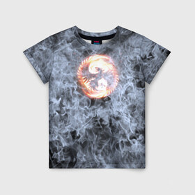 Детская футболка 3D с принтом Феникс в Кировске, 100% гипоаллергенный полиэфир | прямой крой, круглый вырез горловины, длина до линии бедер, чуть спущенное плечо, ткань немного тянется | Тематика изображения на принте: phoenix | огонь | пламя | птица
