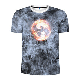 Мужская футболка 3D спортивная с принтом Феникс в Кировске, 100% полиэстер с улучшенными характеристиками | приталенный силуэт, круглая горловина, широкие плечи, сужается к линии бедра | phoenix | огонь | пламя | птица
