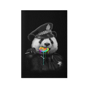 Обложка для паспорта матовая кожа с принтом Панда и карамель в Кировске, натуральная матовая кожа | размер 19,3 х 13,7 см; прозрачные пластиковые крепления | панда | черно белый