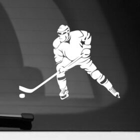 Наклейка на автомобиль с принтом Хоккеист в Кировске, ПВХ |  | hockey | sport | клюшка | спорт | хоккеист | хоккей