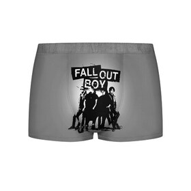 Мужские трусы 3D с принтом Fall out boy в Кировске, 50% хлопок, 50% полиэстер | классическая посадка, на поясе мягкая тканевая резинка | fall out boy