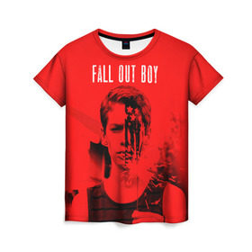 Женская футболка 3D с принтом FOB в Кировске, 100% полиэфир ( синтетическое хлопкоподобное полотно) | прямой крой, круглый вырез горловины, длина до линии бедер | fall out boy