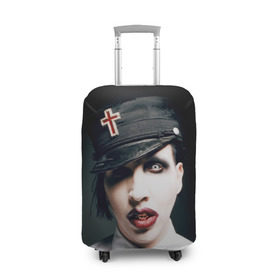 Чехол для чемодана 3D с принтом Мэрилин Мэнсон в Кировске, 86% полиэфир, 14% спандекс | двустороннее нанесение принта, прорези для ручек и колес | marilyn manson | мэрилин мэнсон